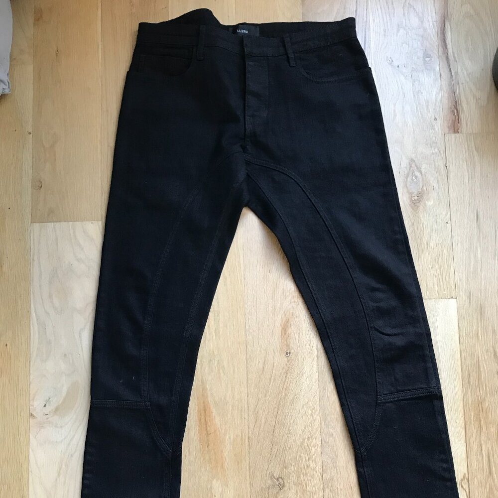 Lleru Black Denim Jeans (Early Release) | Unique Cut | Size 32 | Clean Fit